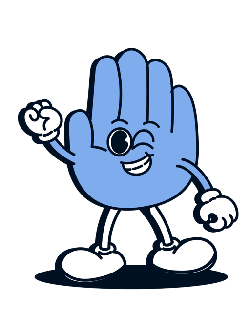 Hands, mascote em formato de mão