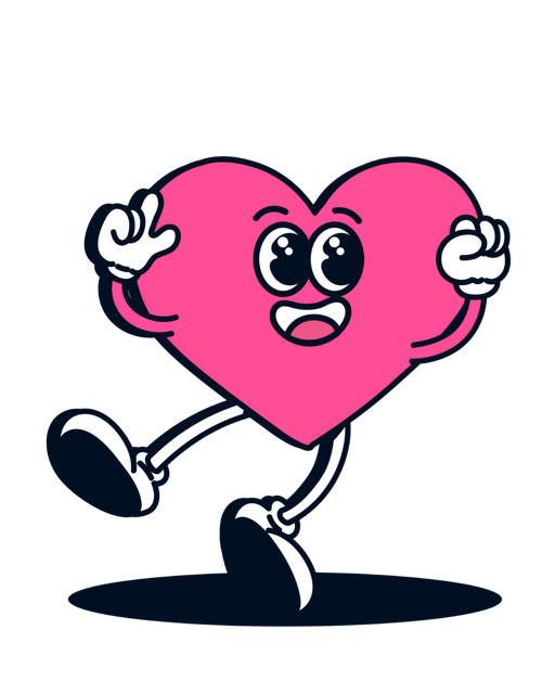 Heart, mascote em formato de coração